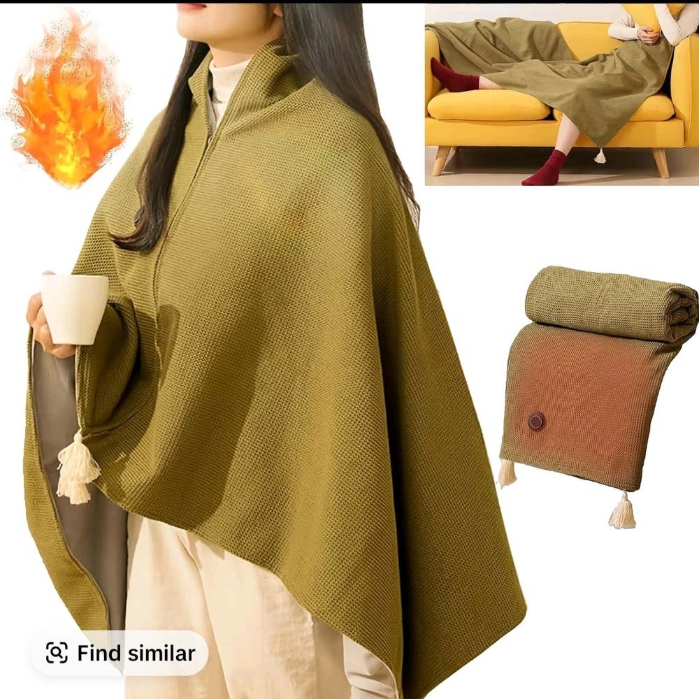 Cozy Olive Green Blanket Shawl